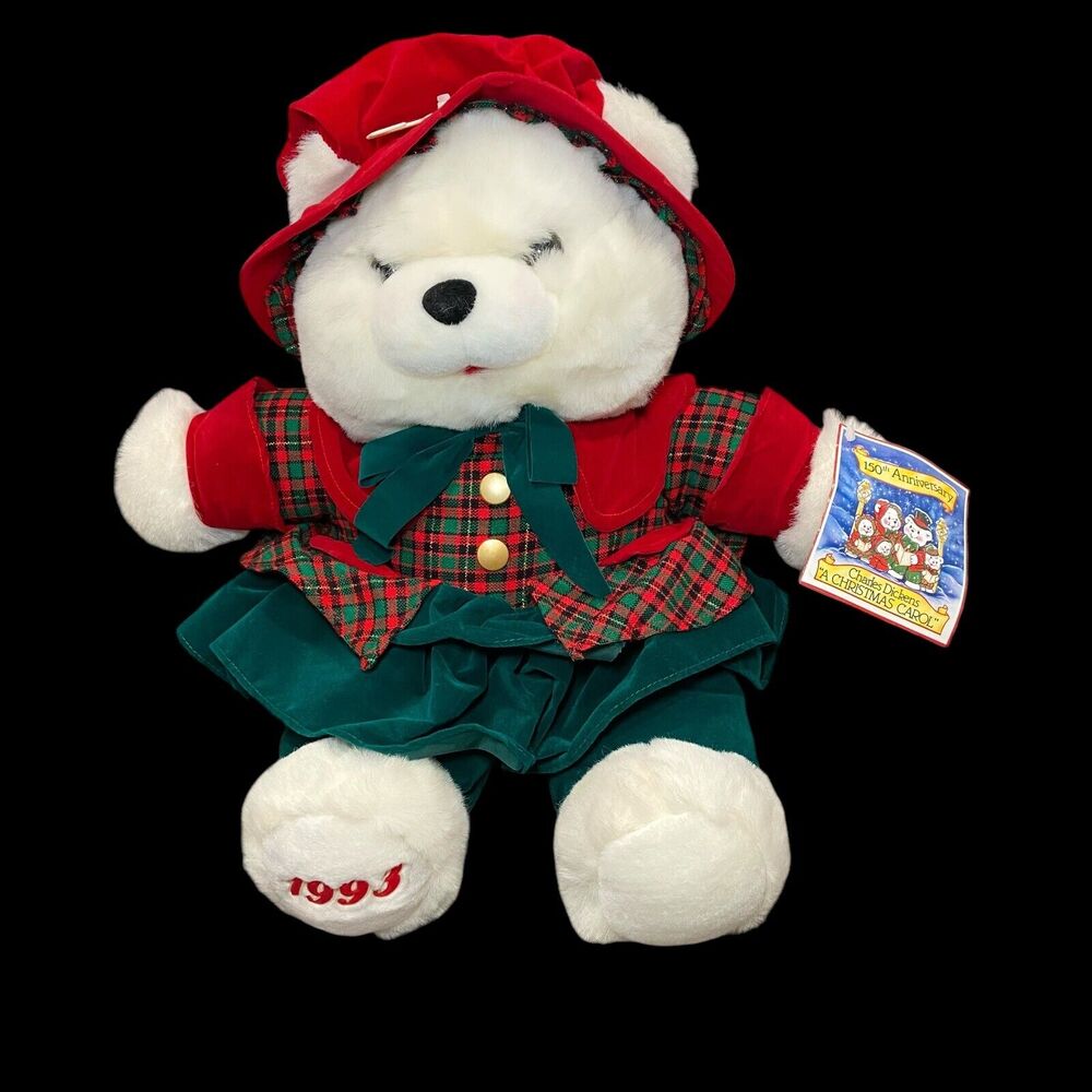 Kmart A Christmas Carol 150th Anniv Teddy Bear Plush Stuffed Animal‎ Girl 1993
